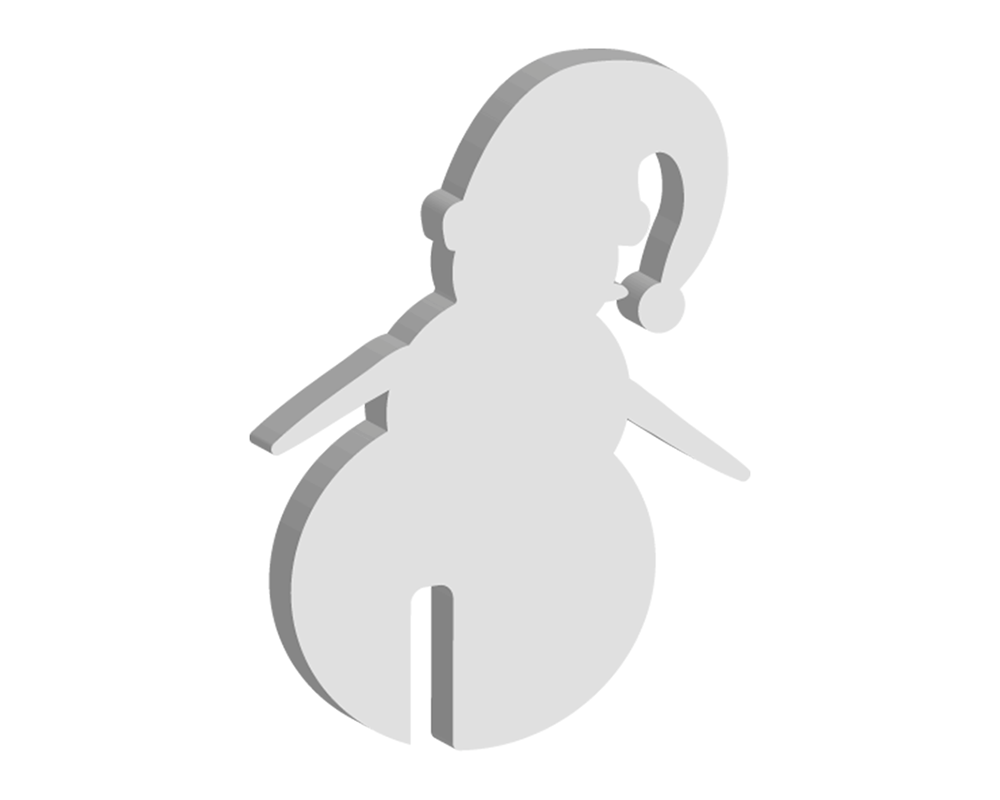 Santa Hat Snowman Glass Topper (10pcs)