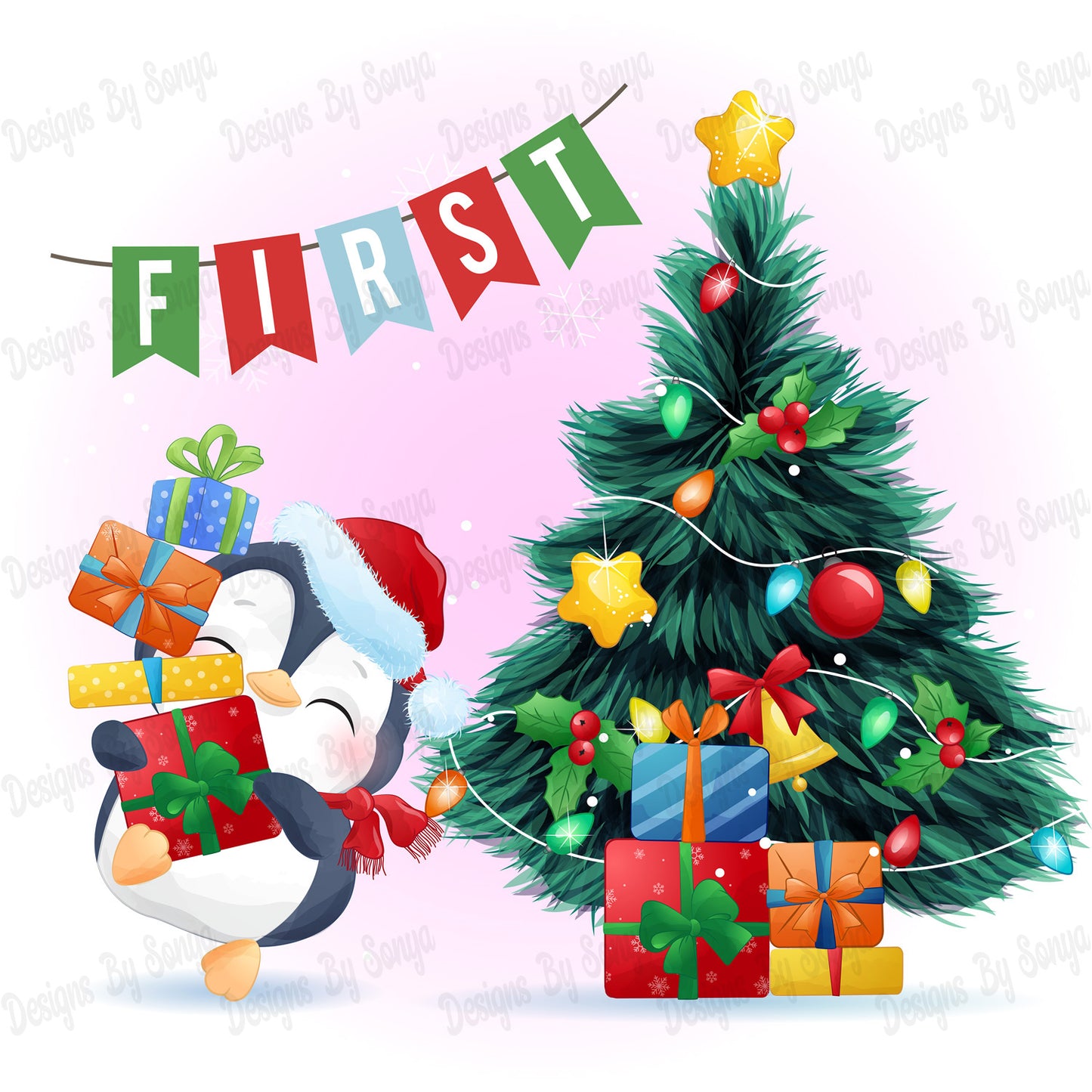 Baby's First Christmas Design 1 - Pink