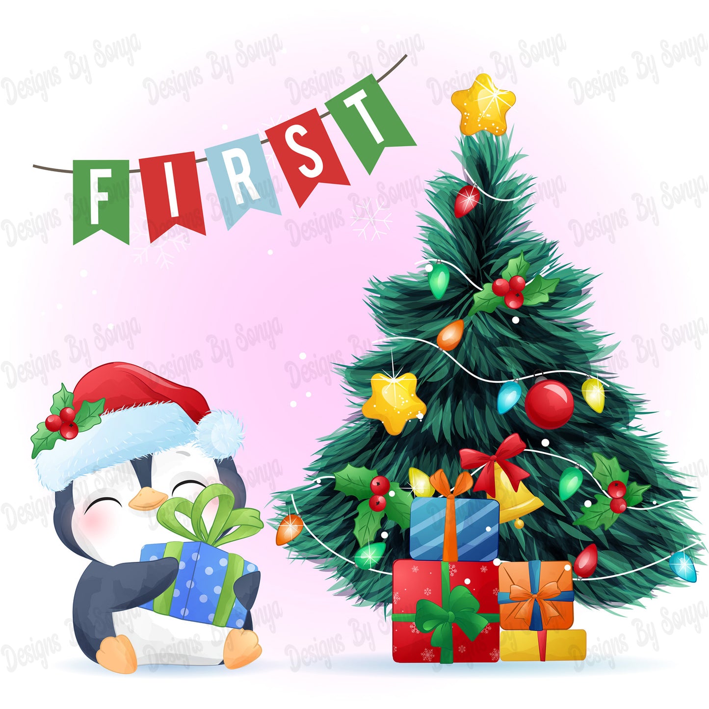 Baby's First Christmas Design 2 - Pink