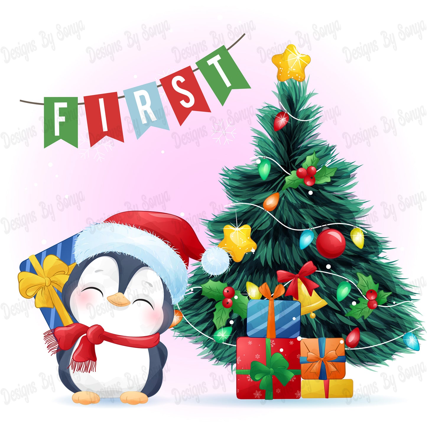 Baby's First Christmas Design 3 - Pink