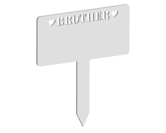 Rectangular Brother Hearts Memorial Plaque