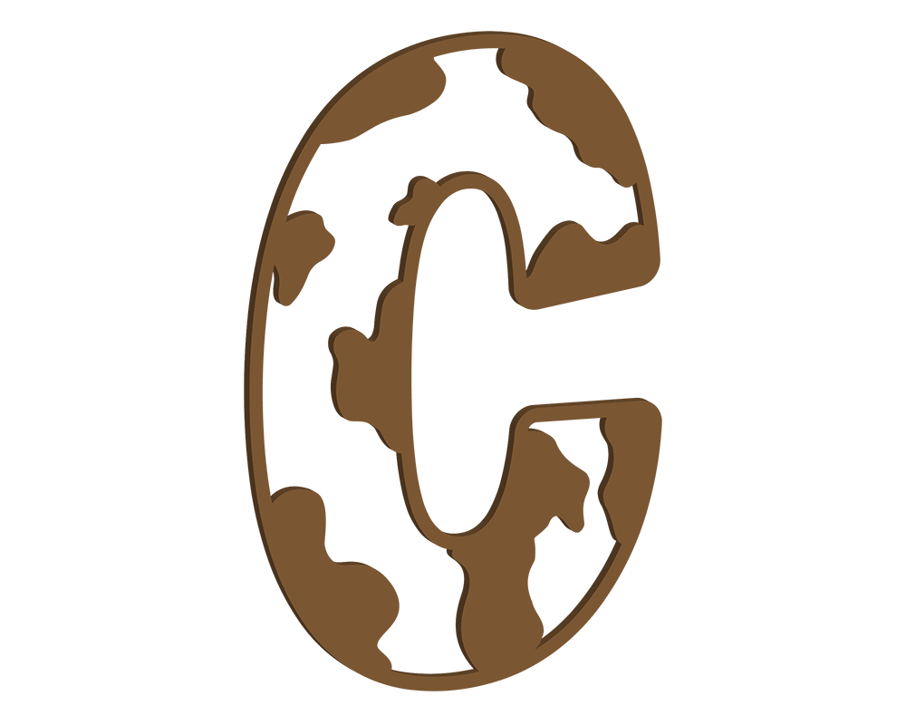 MDF Cow Themed Letters