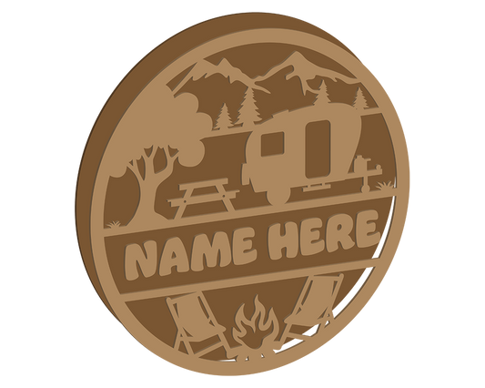 Caravan Themed Name Plaque