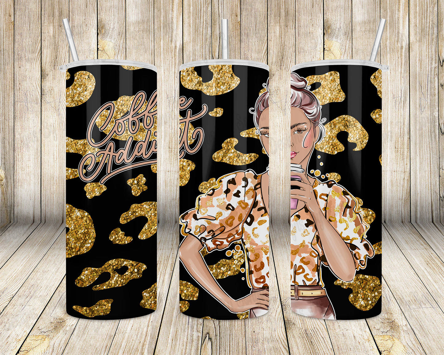 Coffee Addict Tumbler Design (3pcs)
