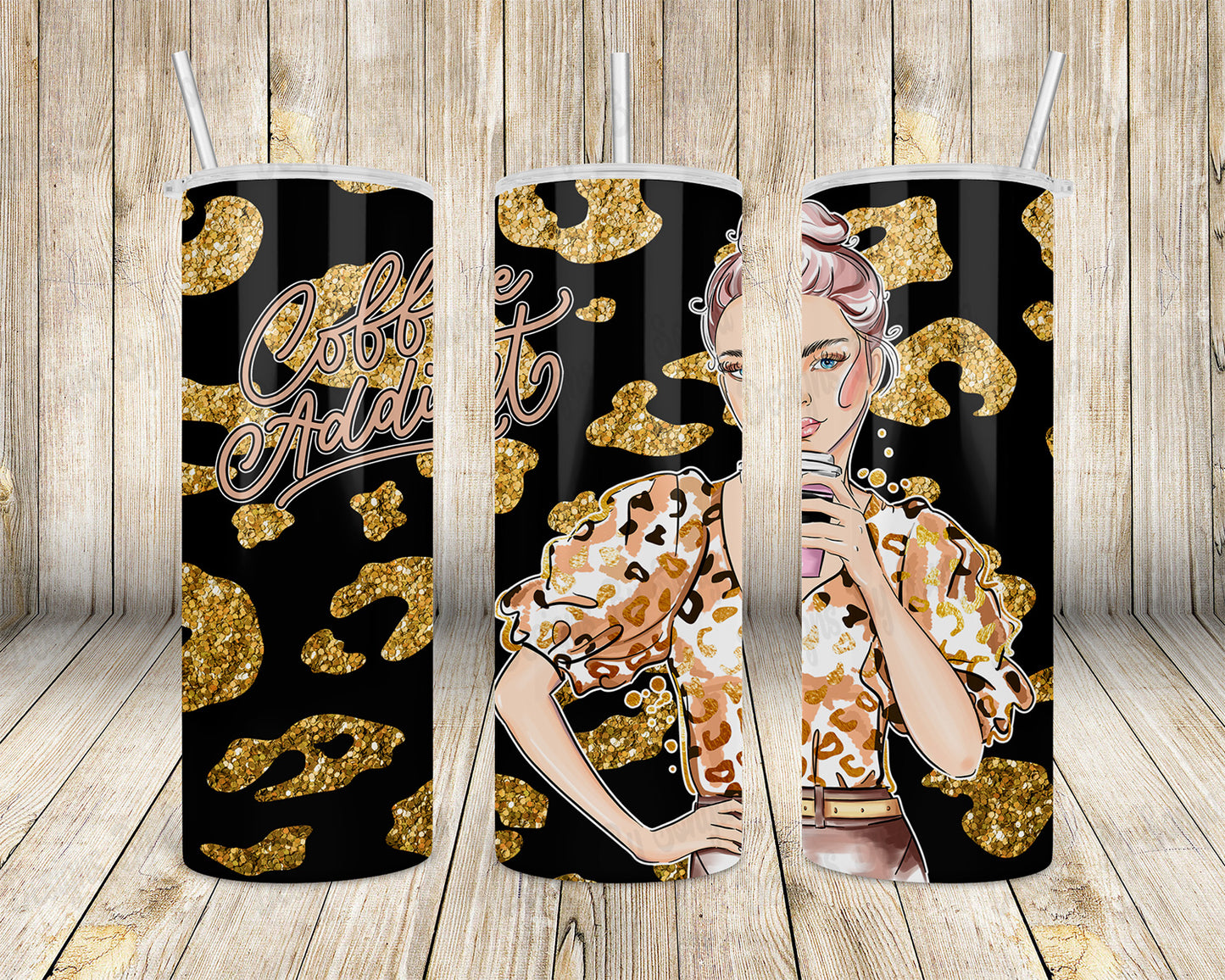 Coffee Addict Tumbler Design (3pcs)