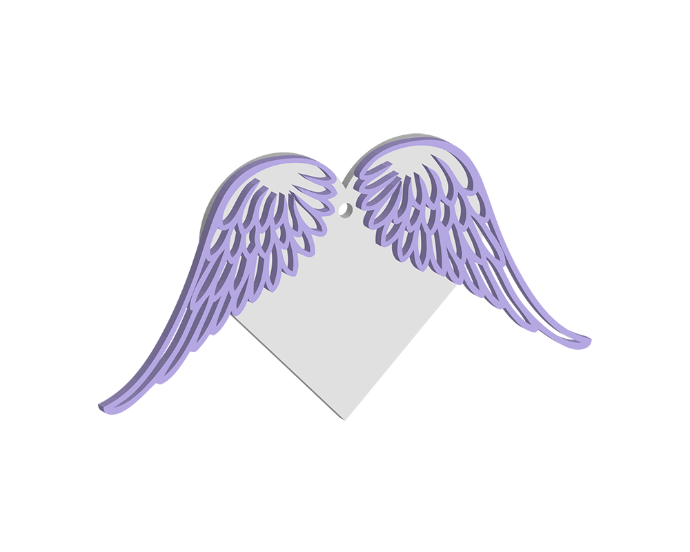 Winged Heart Acrylic Blank