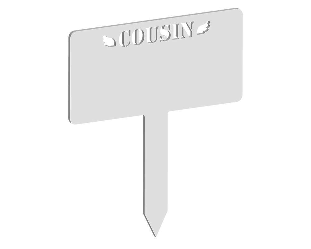Rectangular Winged Cousin Memorial Plaque