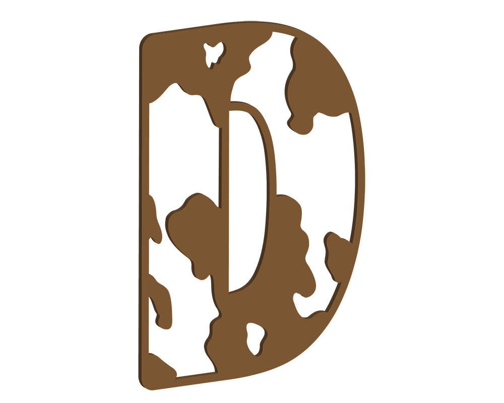 MDF Cow Themed Letters