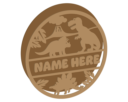 Dinosaur Themed Name Plaque