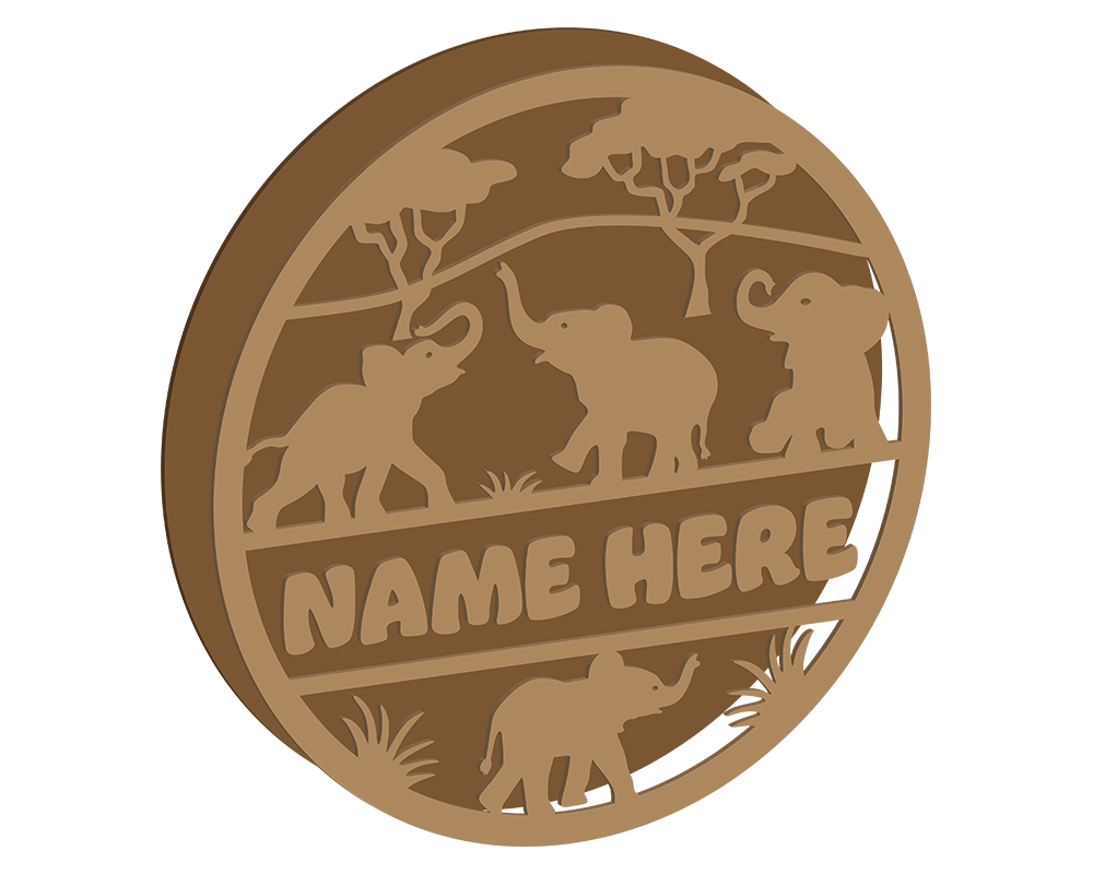 Baby Elephant Themed Name Plaque