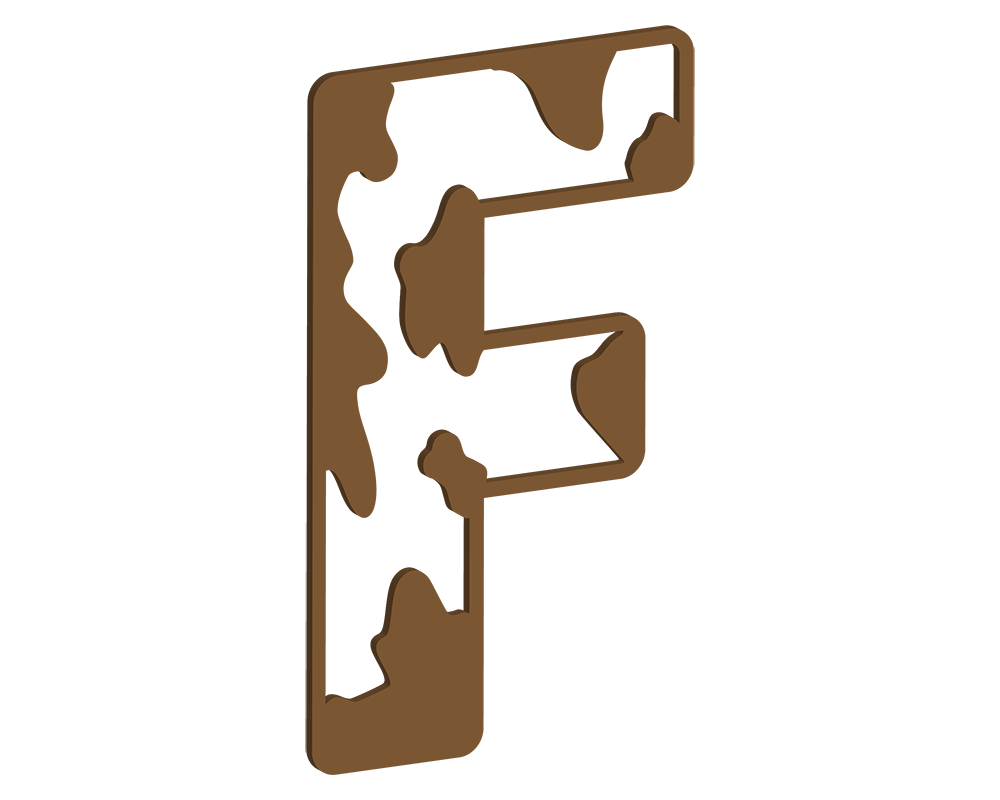 MDF Cow Themed Letters