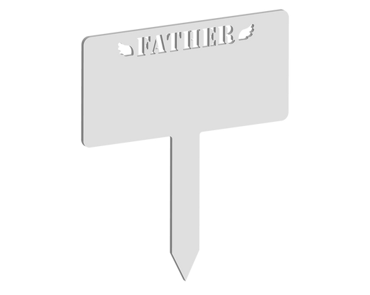 Rectangular Winged Father Memorial Plaque