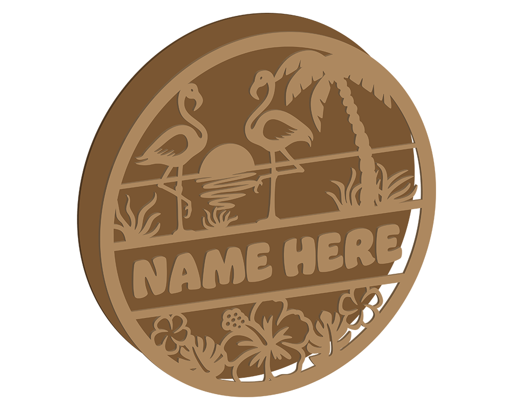 Flamingo Themed Name Plaque