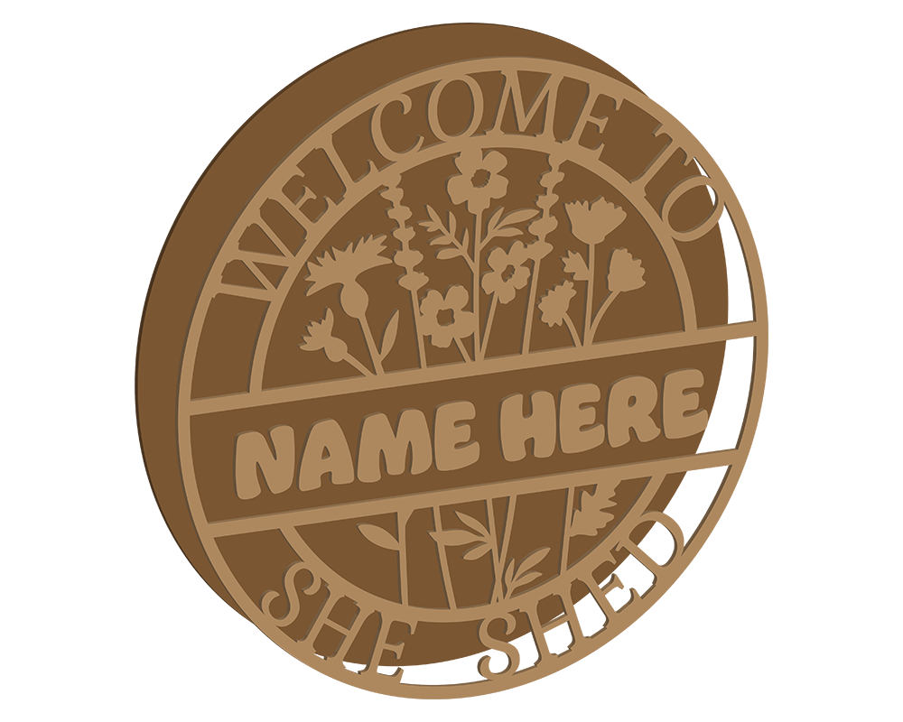 She Shed Themed Name Plaque
