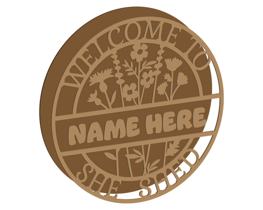 She Shed Themed Name Plaque