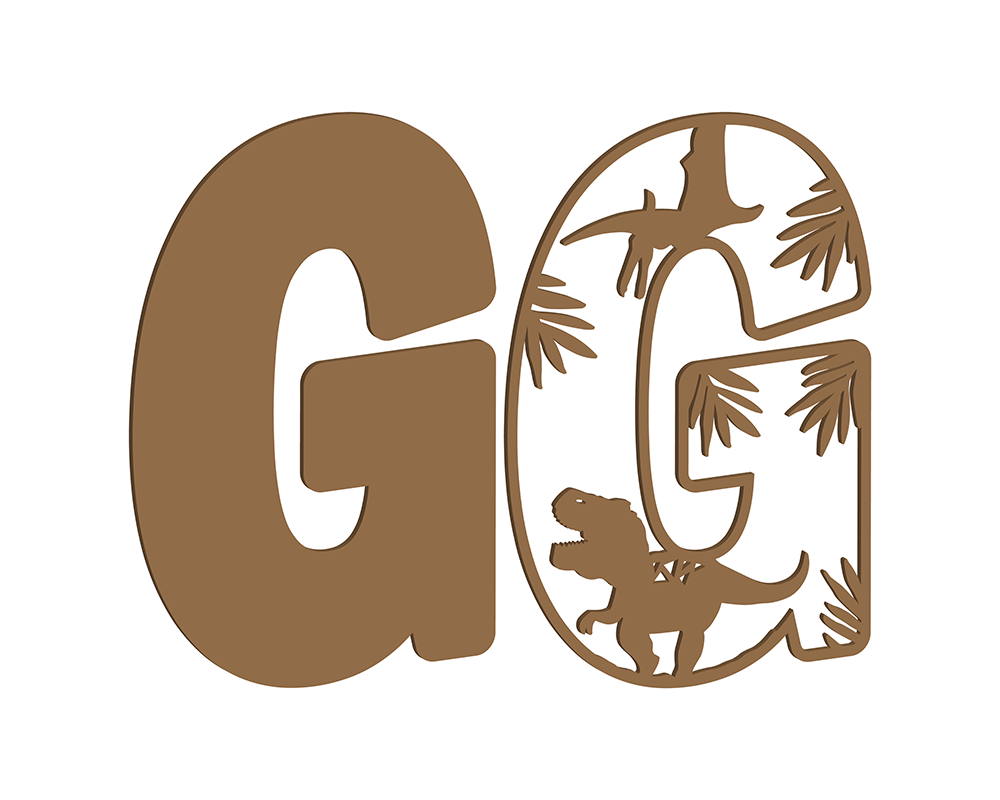 MDF Dino Themed Letters