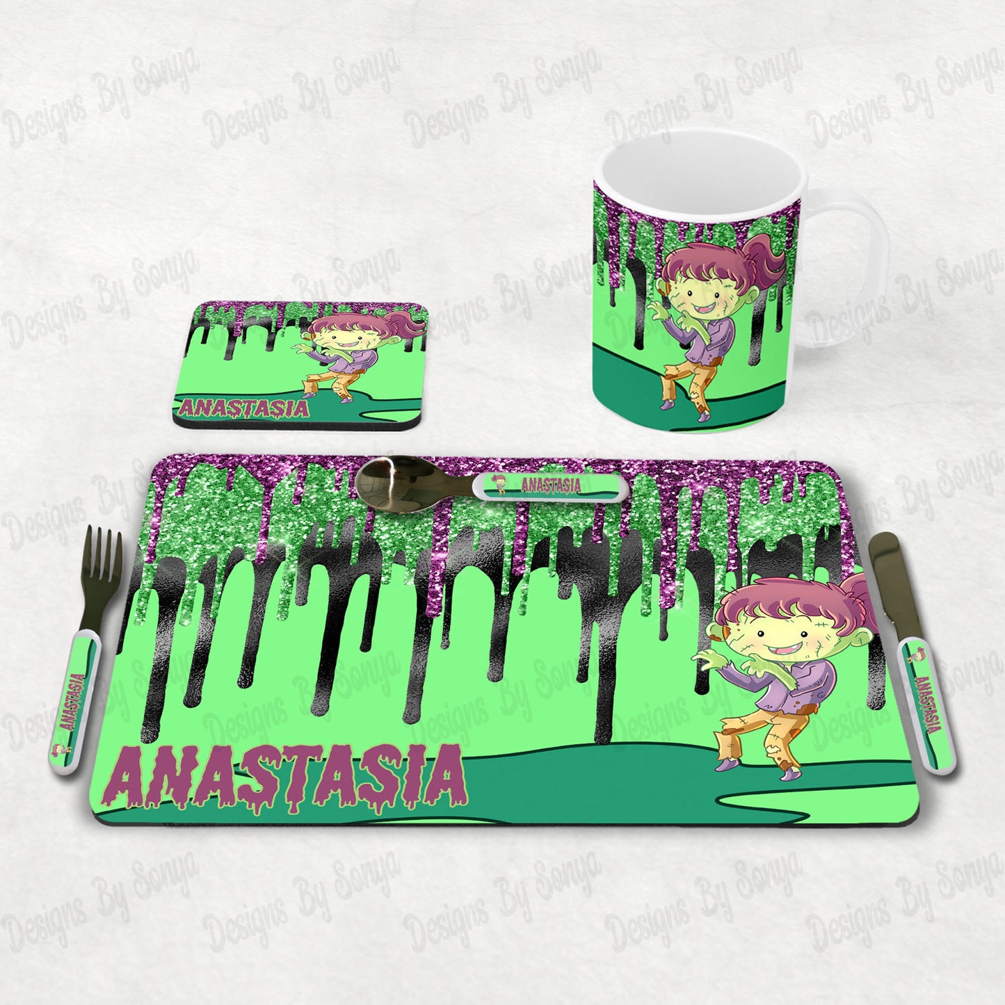 Glitter Halloween Girl Dinner Set 1