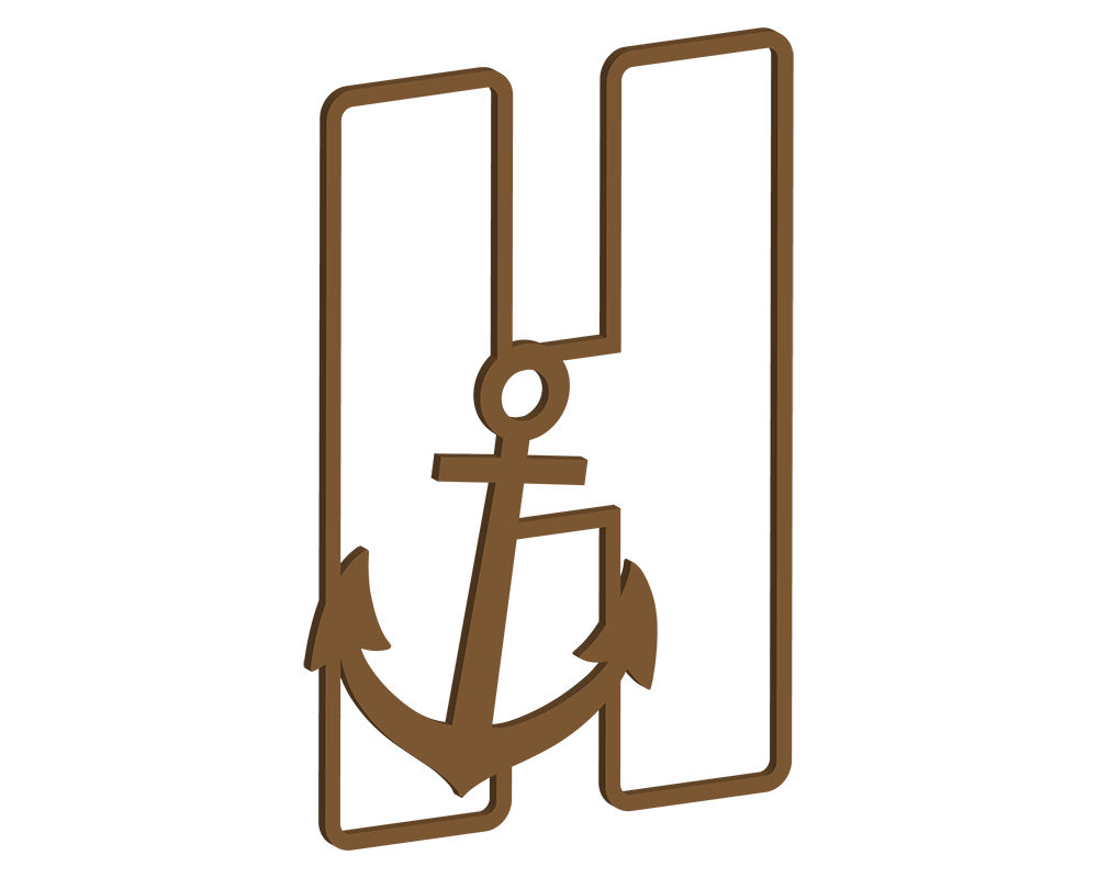 MDF Nautical Themed Letters (A-M)