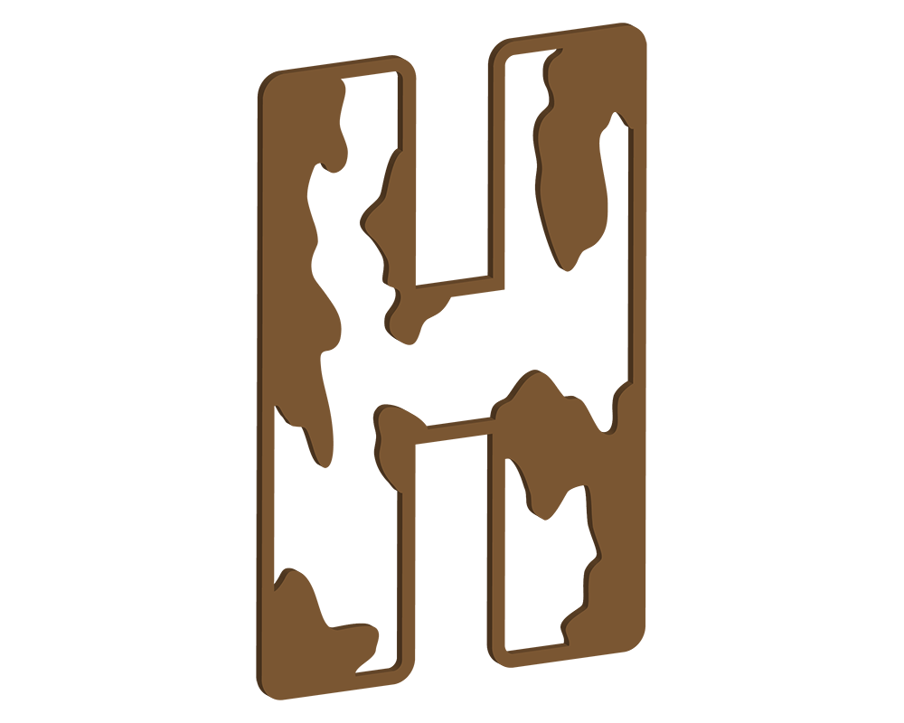 MDF Cow Themed Letters