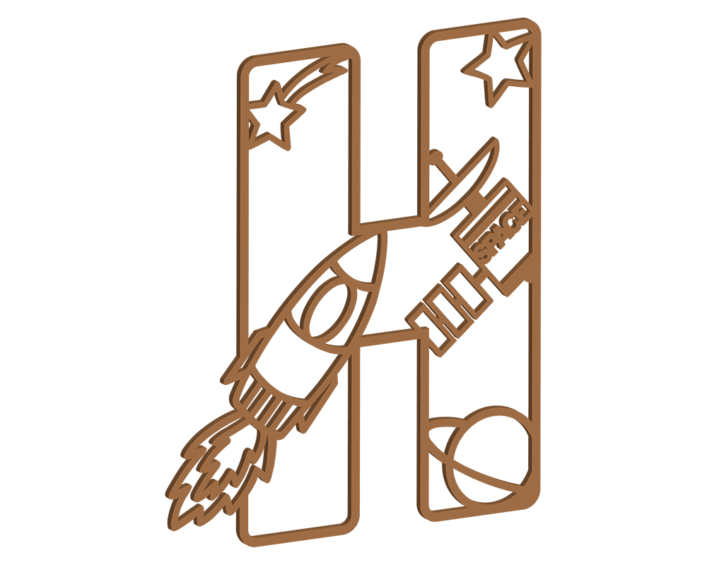 MDF Space Themed Letters