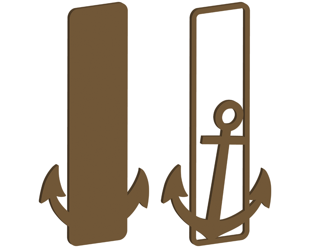 MDF Nautical Themed Letters (A-M)