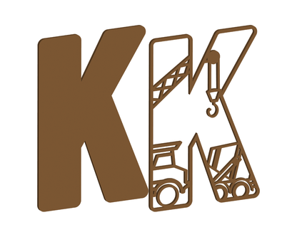 MDF Construction Themed Letters