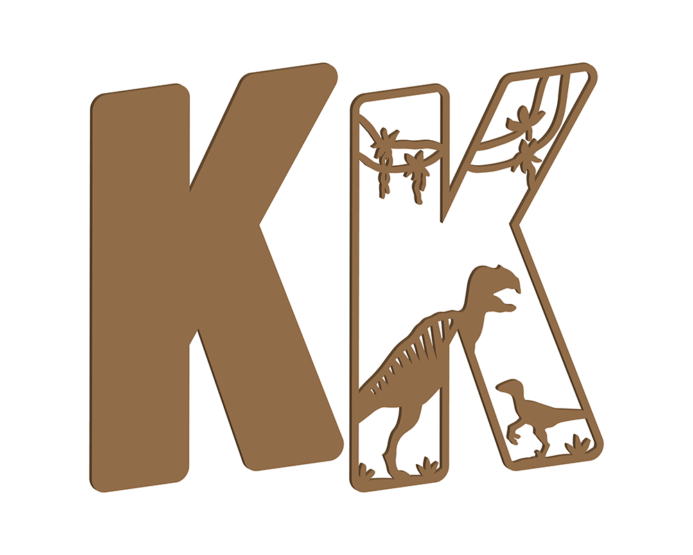 MDF Dino Themed Letters