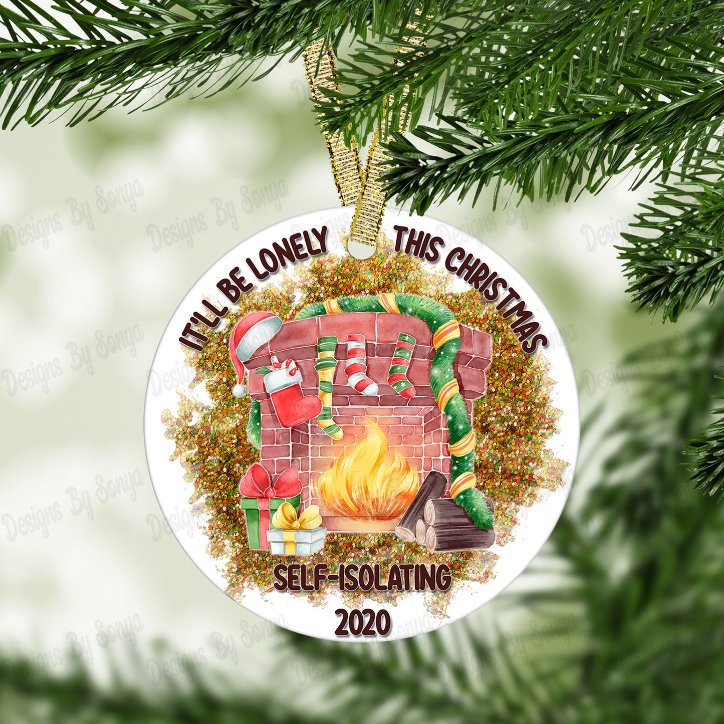 Circular Christmas Ornament Set 4