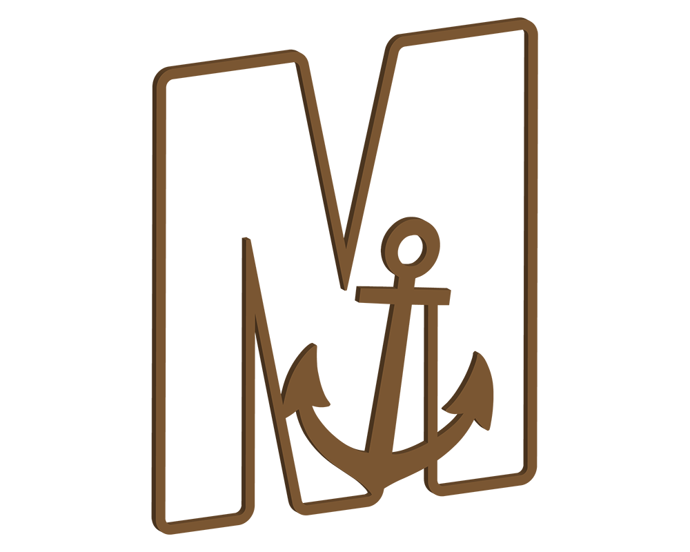 MDF Nautical Themed Letters (A-M)