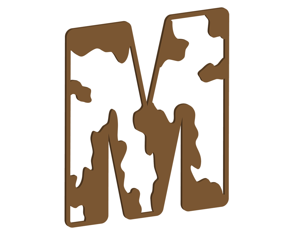 MDF Cow Themed Letters