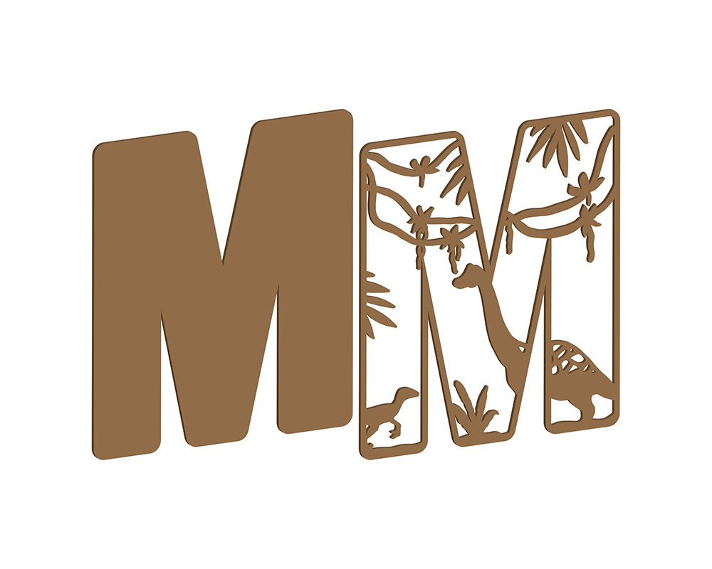 MDF Dino Themed Letters