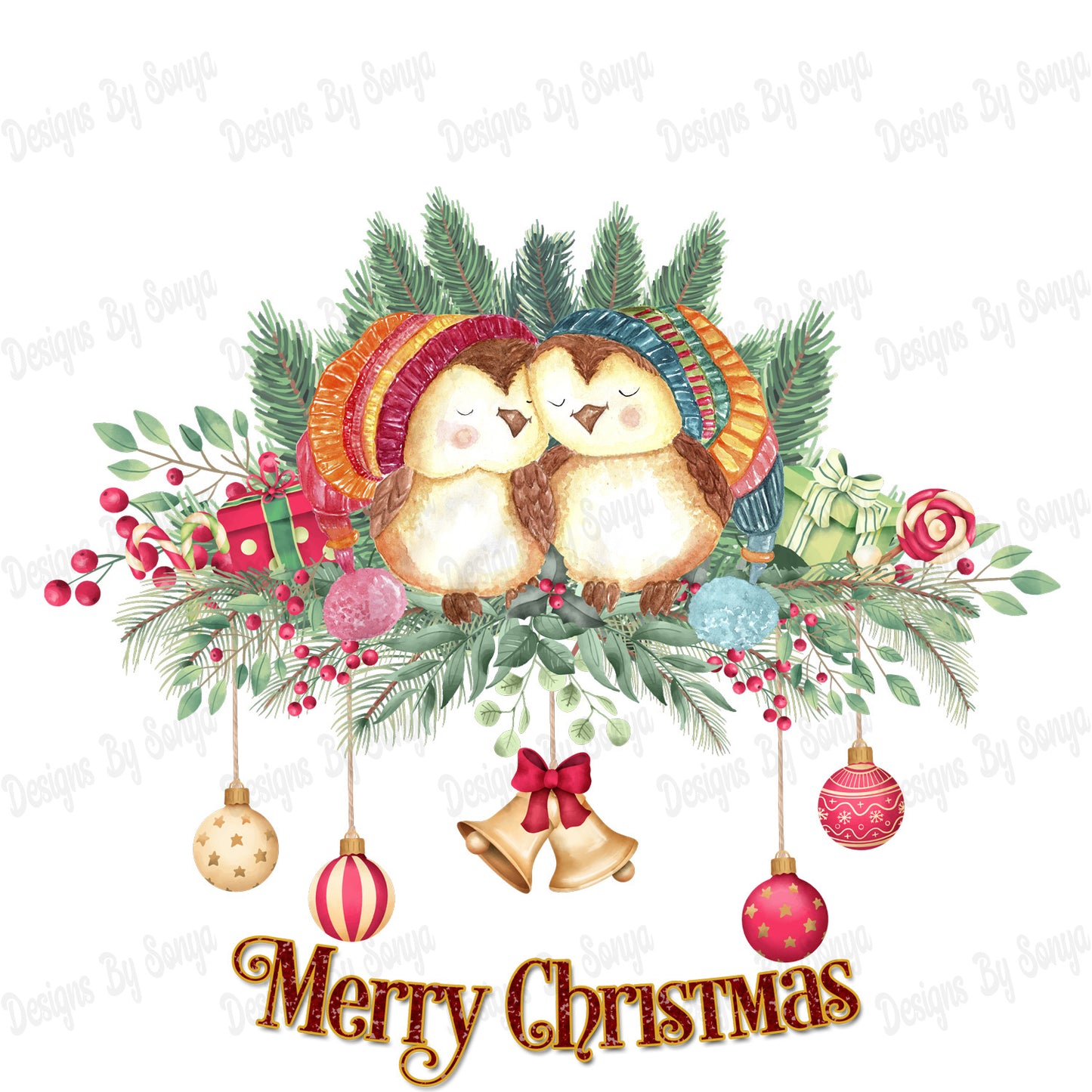 Owl Family Christmas Design