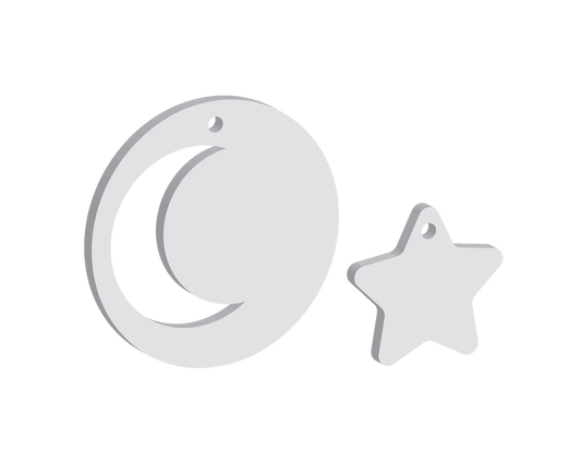 Moon and Star Keyring Pack (5 Sets)