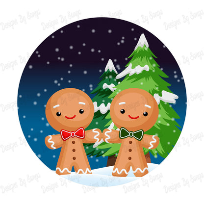 Gingerbread Couples Christmas Ornament Design