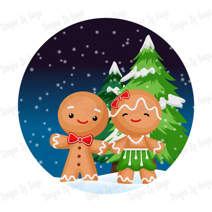 Gingerbread Couples Christmas Ornament Design