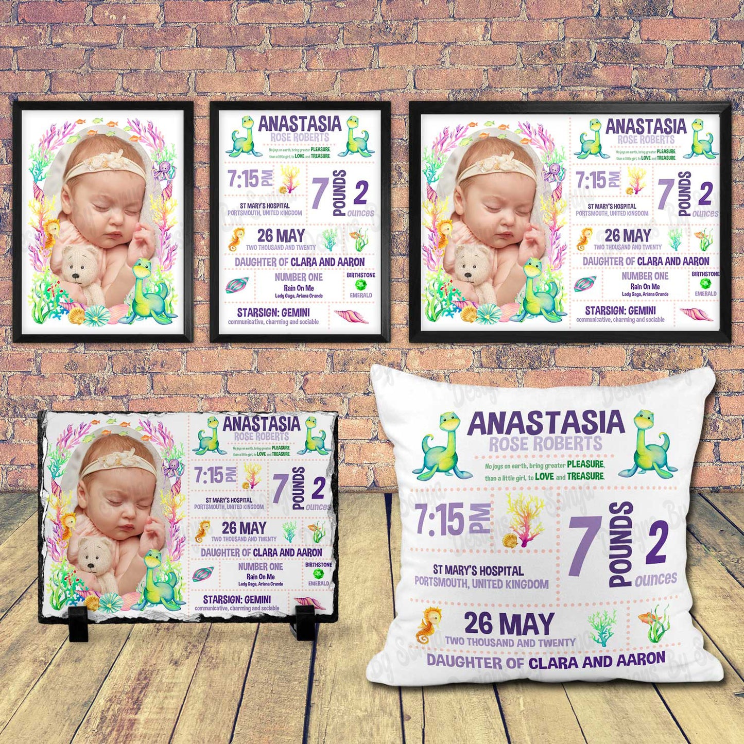 Nessie Birth Announcement Design