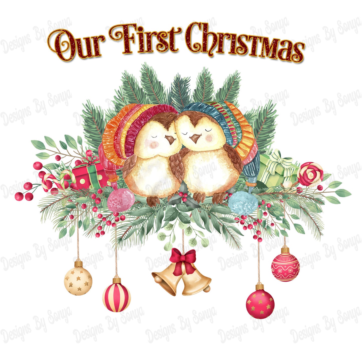 Owl Family Christmas Design