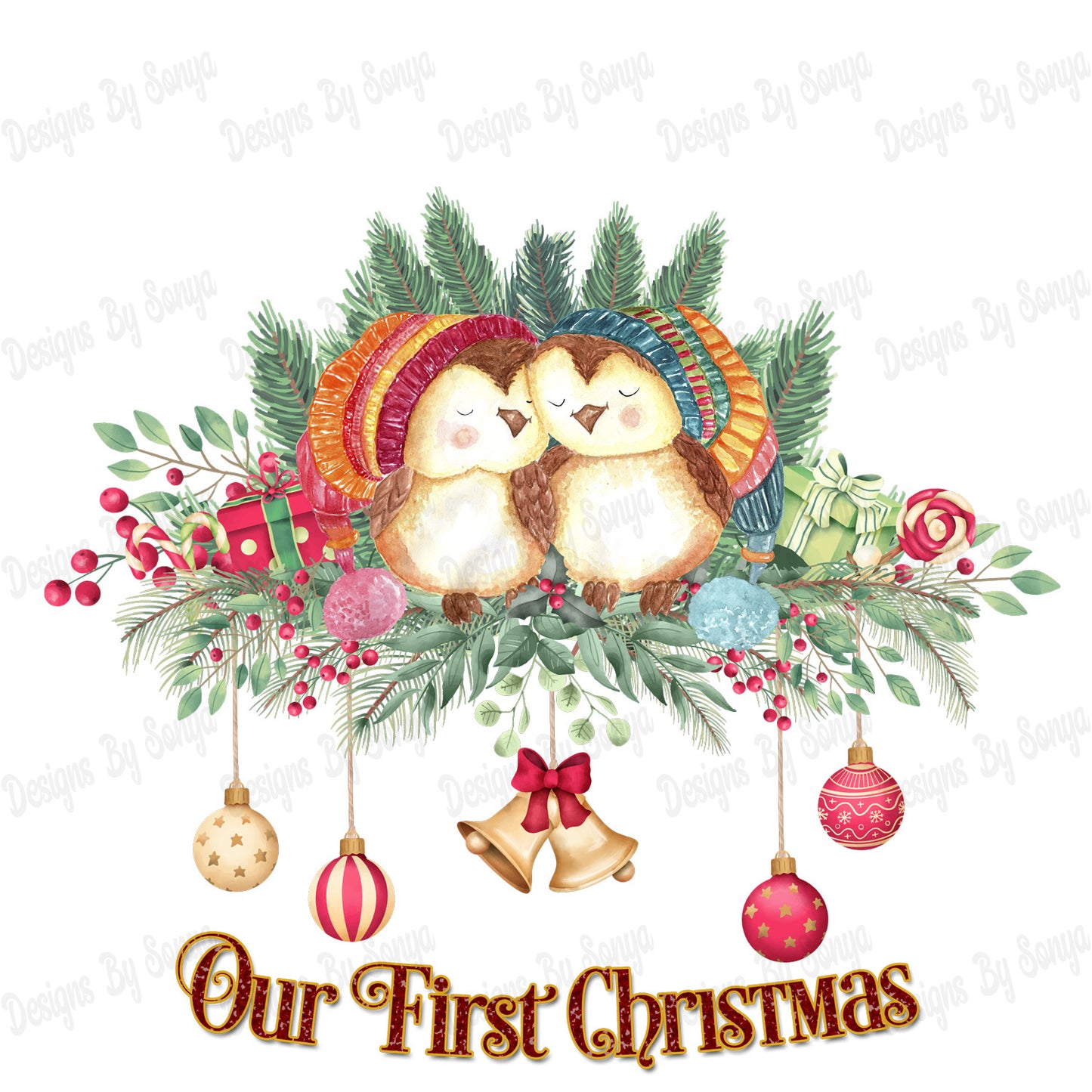 Owl Family Christmas Design