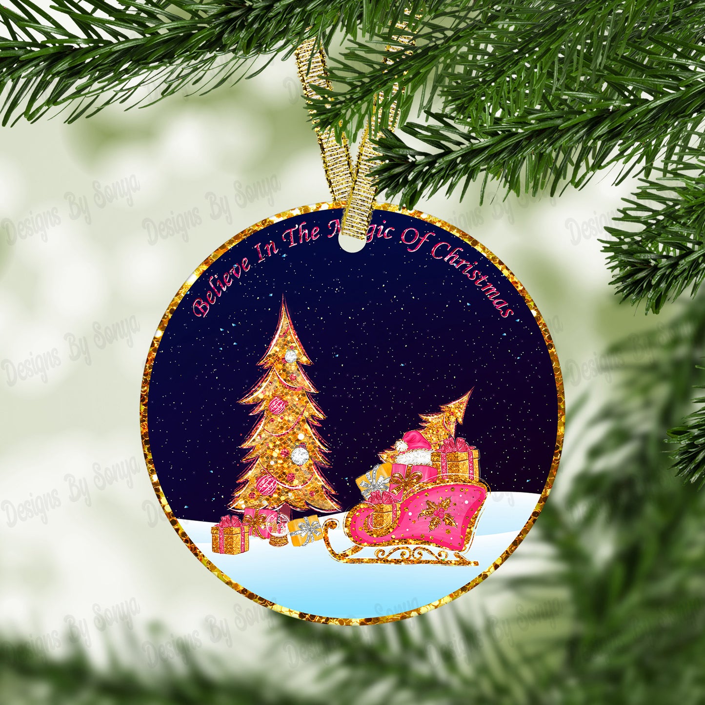 Circular Christmas Ornament Set 2