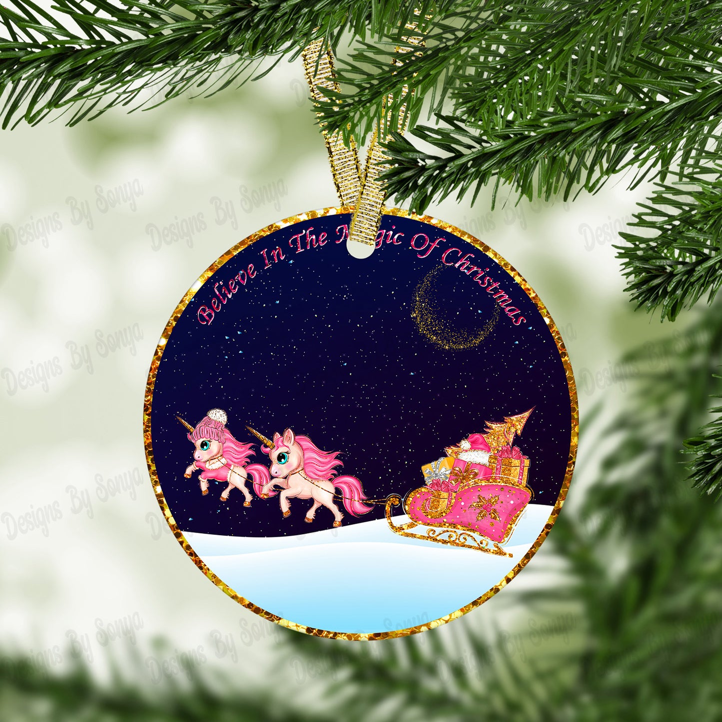 Circular Christmas Ornament Set 2