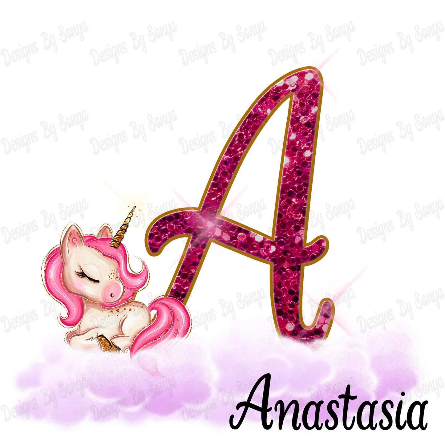 Pink Unicorn Alphabet Set