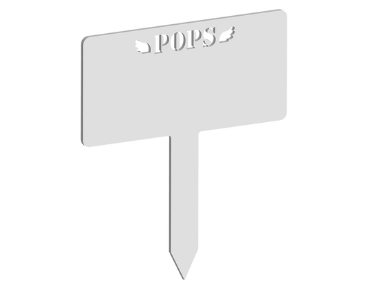 Rectangular Winged Pops Memorial Plaque