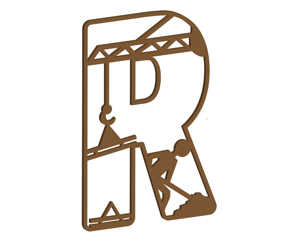 MDF Construction Themed Letters