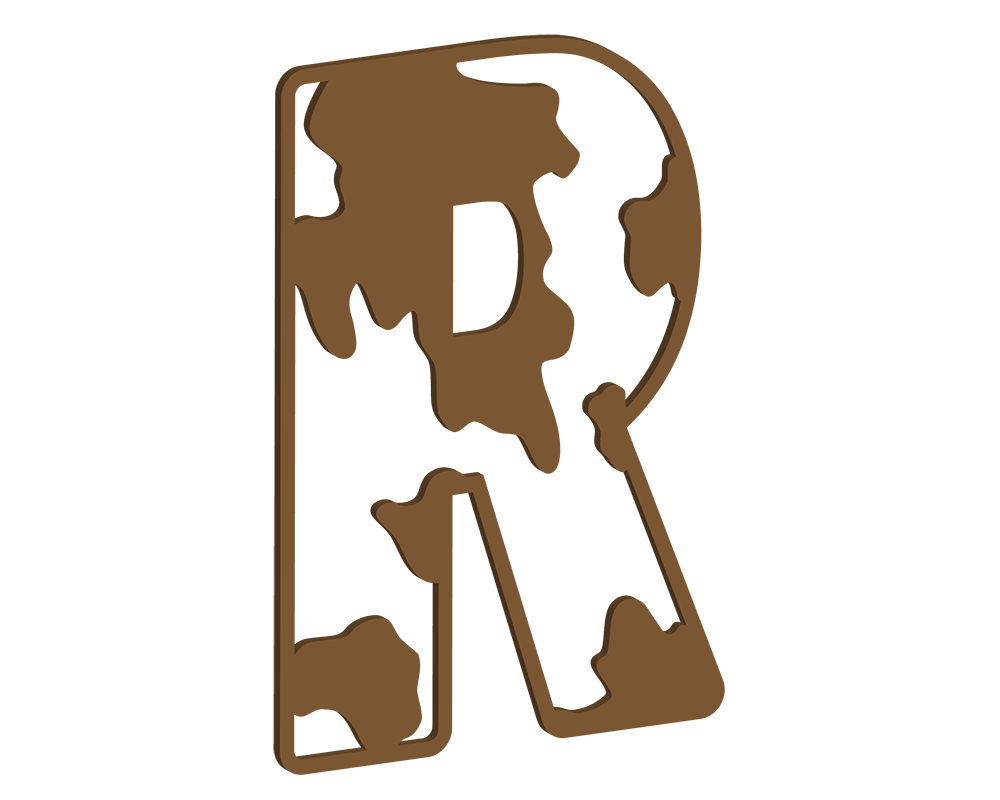 MDF Cow Themed Letters