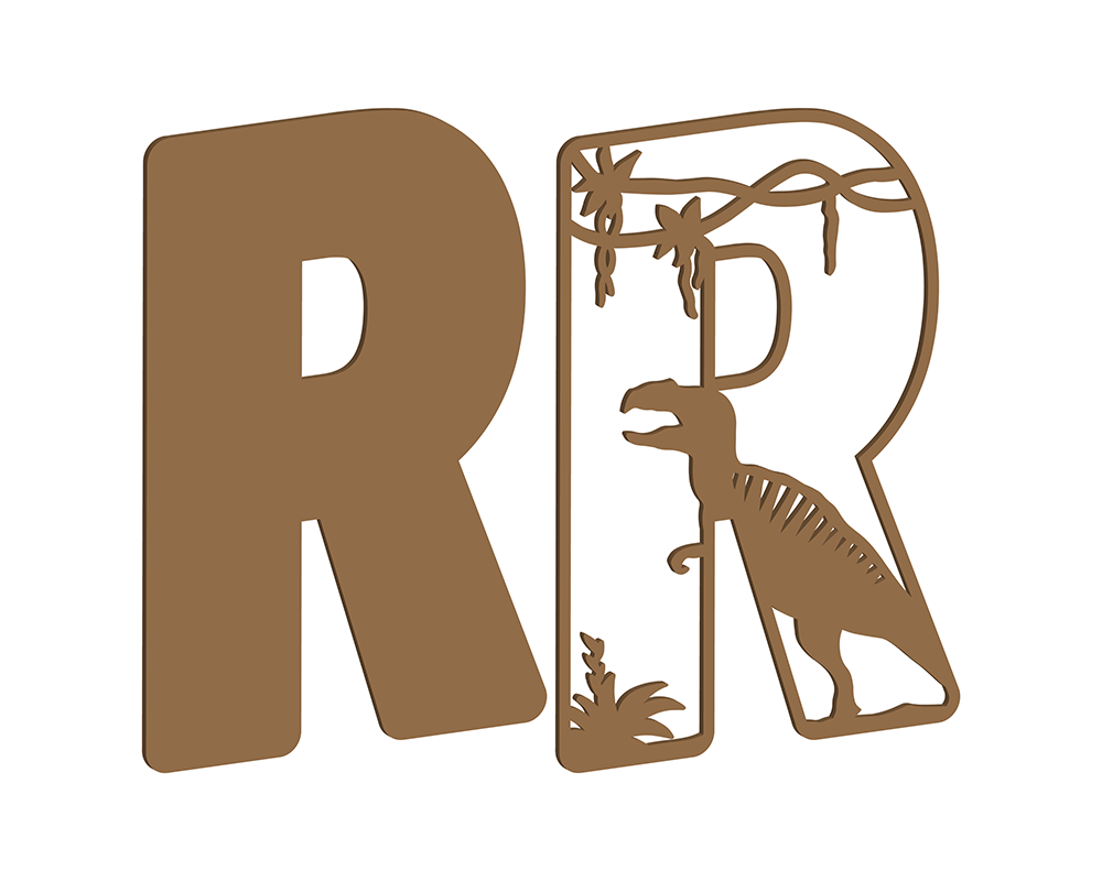 MDF Dino Themed Letters