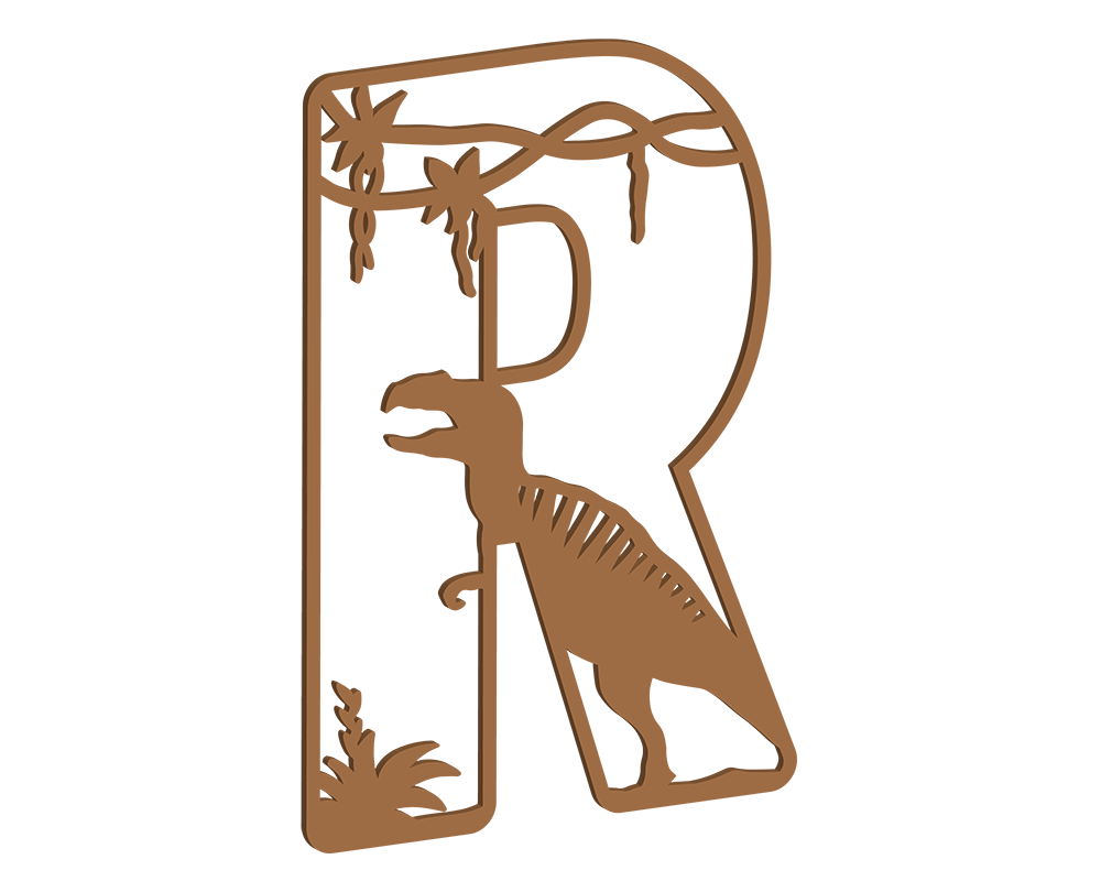 MDF Dino Themed Letters