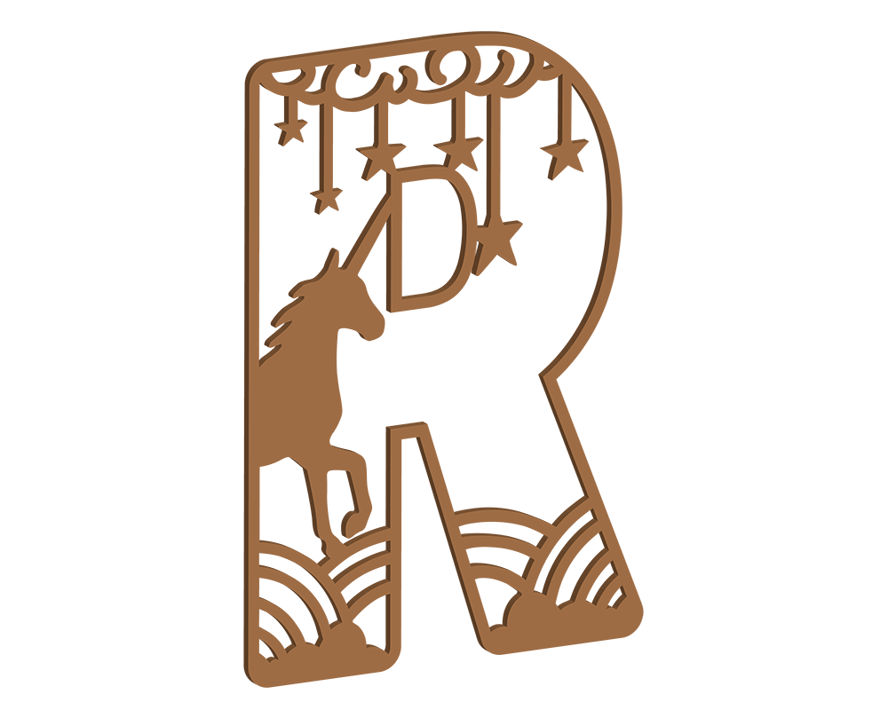 MDF Unicorn Themed Letters