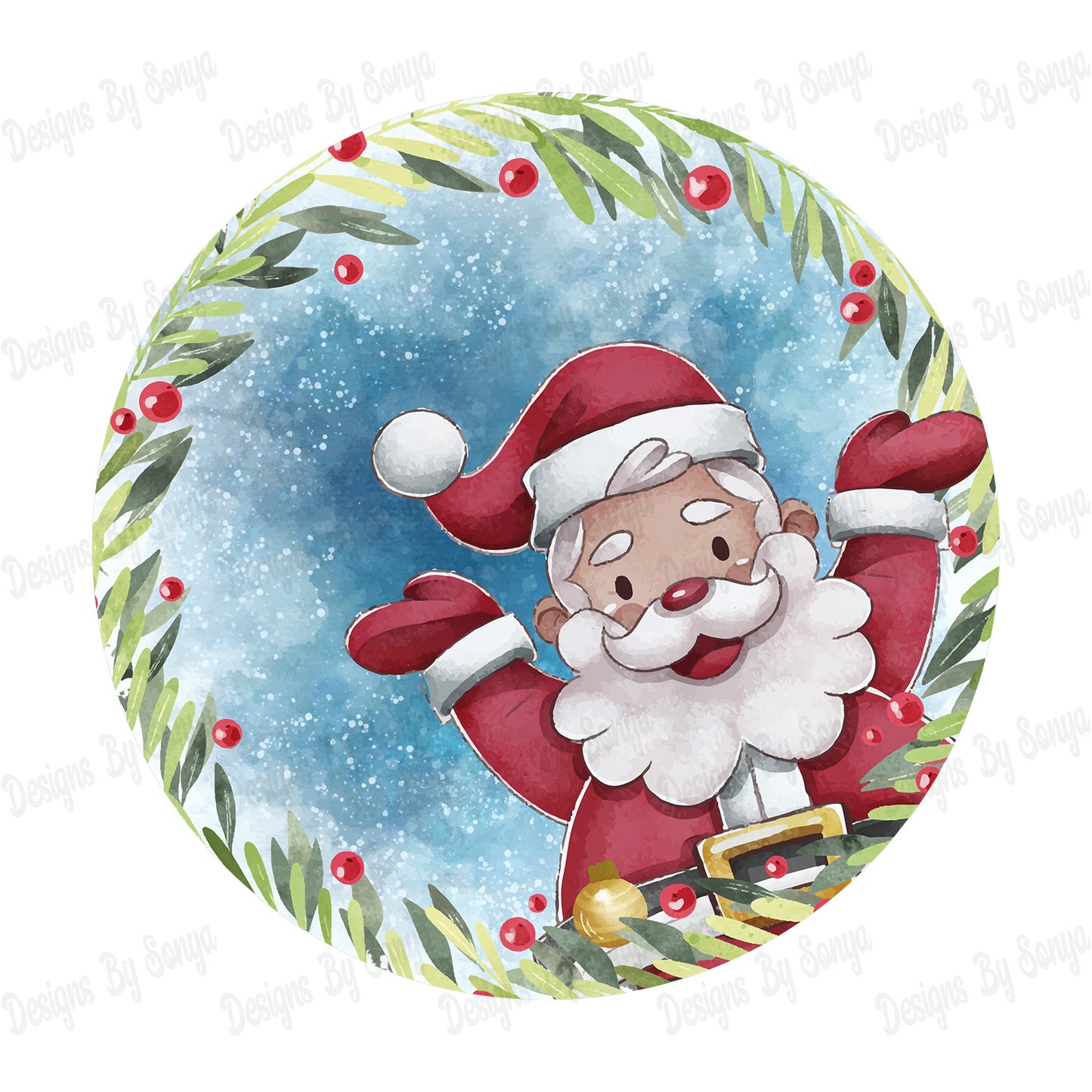 Santa 1 Circular Decoration Design