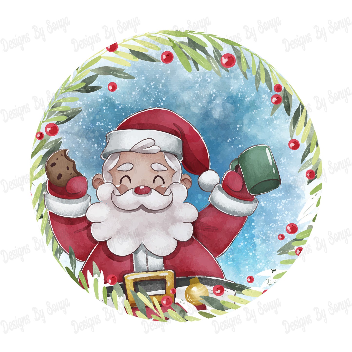 Santa 3 Circular Decoration Design