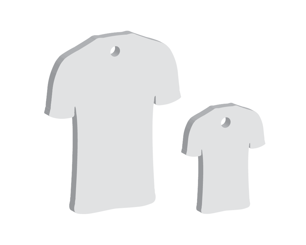Large & Small Tee Shirt Keyring Pack (5 Sets)